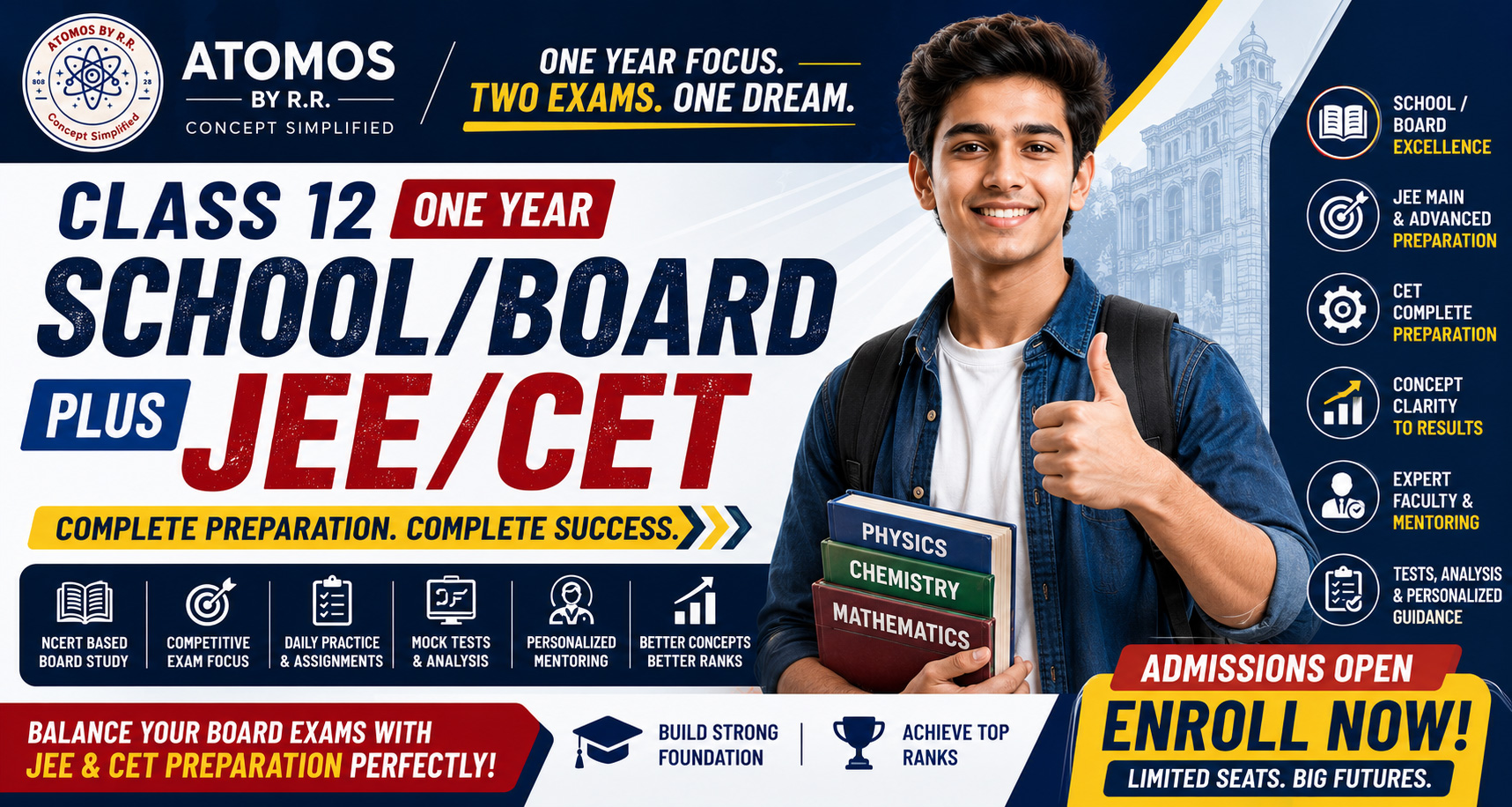 Class-12 One Year School/Board plus JEE/CET