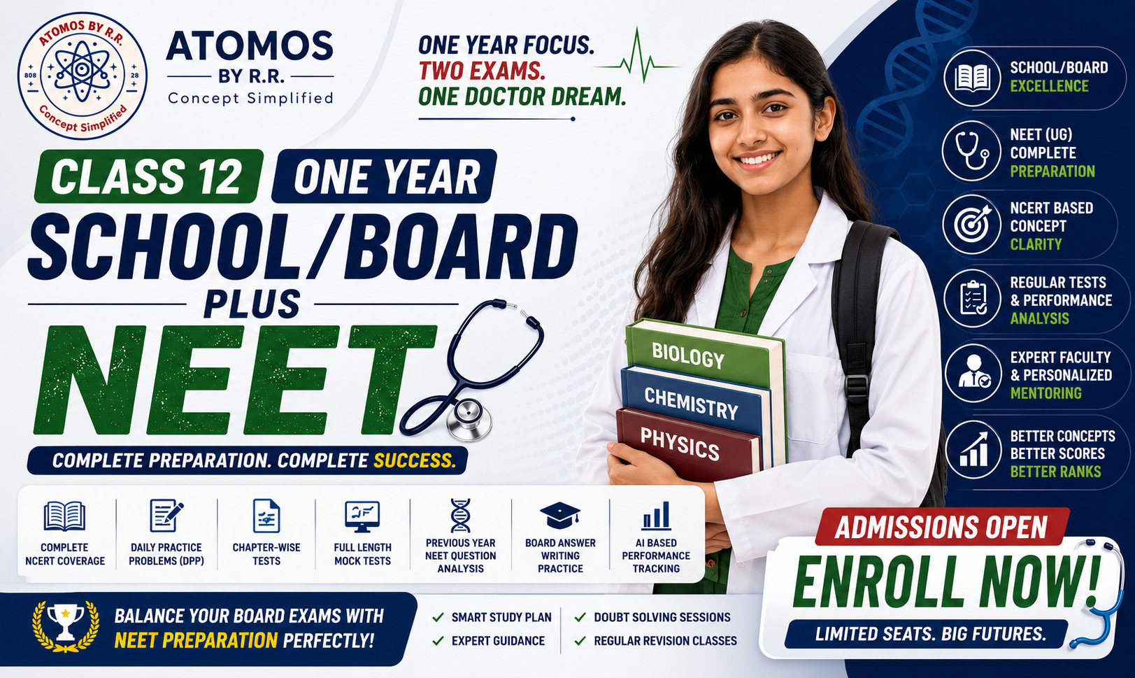 Class-12 One Year School/Board plus NEET